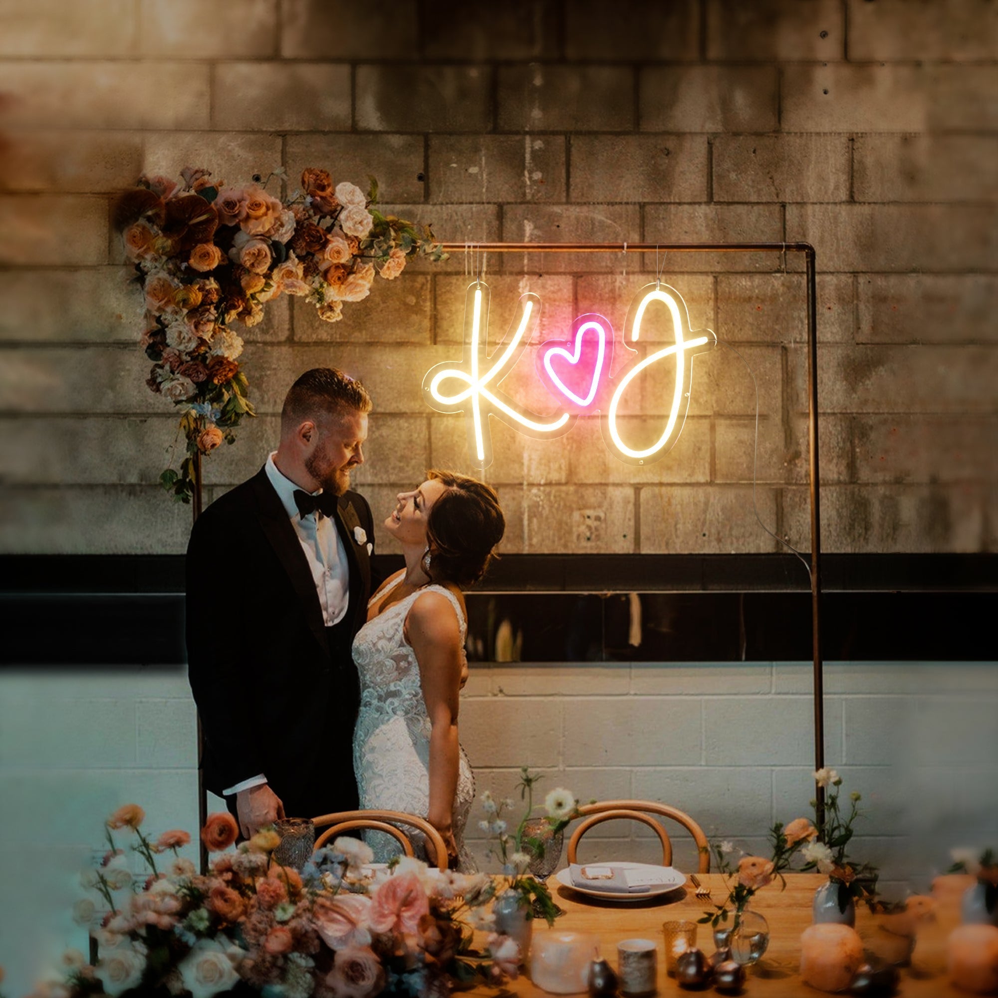 Anfangsbuchstaben benutzerdefinierte Hochzeit Leuchtreklame