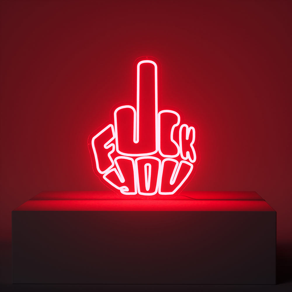 Mittelfinger Leuchtmotiv aus LED Neon